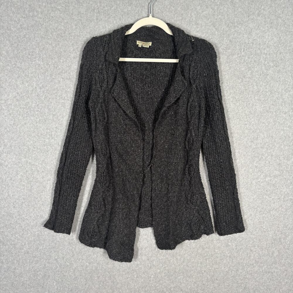 Royal‎ Robbins Wrap Cardigan Sweater XS Cable Wool Cotton Artsy Lagenlook Chunky